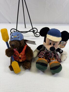 New Hiking Minnie 10" Bean Bag Plush and GRR w Tags Disney California Adventure